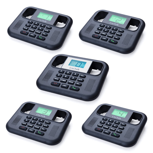 UniTalk Wireless Intercoms for Home & Office, Two-Way Real-time Full-Duplex Voice System with Offline Voice Control & Monitor Function, Clear Sound, Up to 800 Meters (1/2 Mile) Range (UT-001-1F4P)