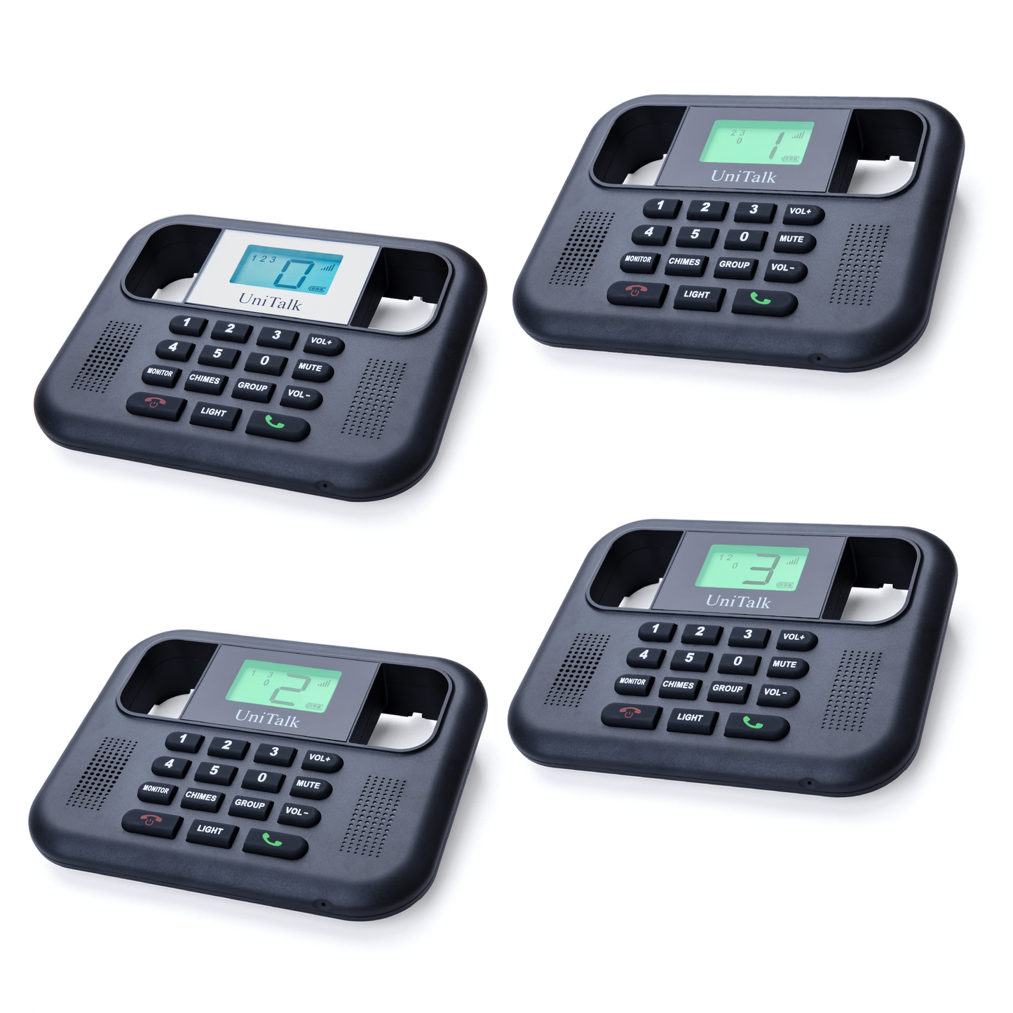 UniTalk Wireless Intercoms for Home & Office, Two-Way Real-time Full-Duplex Voice System with Offline Voice Control & Monitor Function, Clear Sound, Up to 800 Meters (1/2 Mile) Range (UT-001-1F3P)