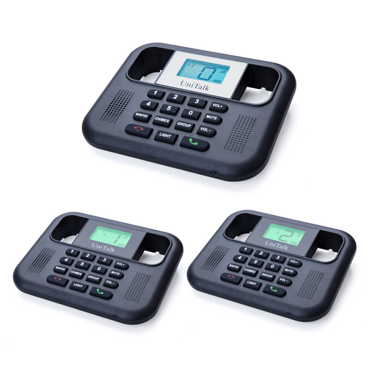 UniTalk Wireless Intercoms for Home & Office, Two-Way Real-time Full-Duplex Voice System with Offline Voice Control & Monitor Function, Clear Sound, Up to 800 Meters (1/2 Mile) Range (UT-001-1F2P)